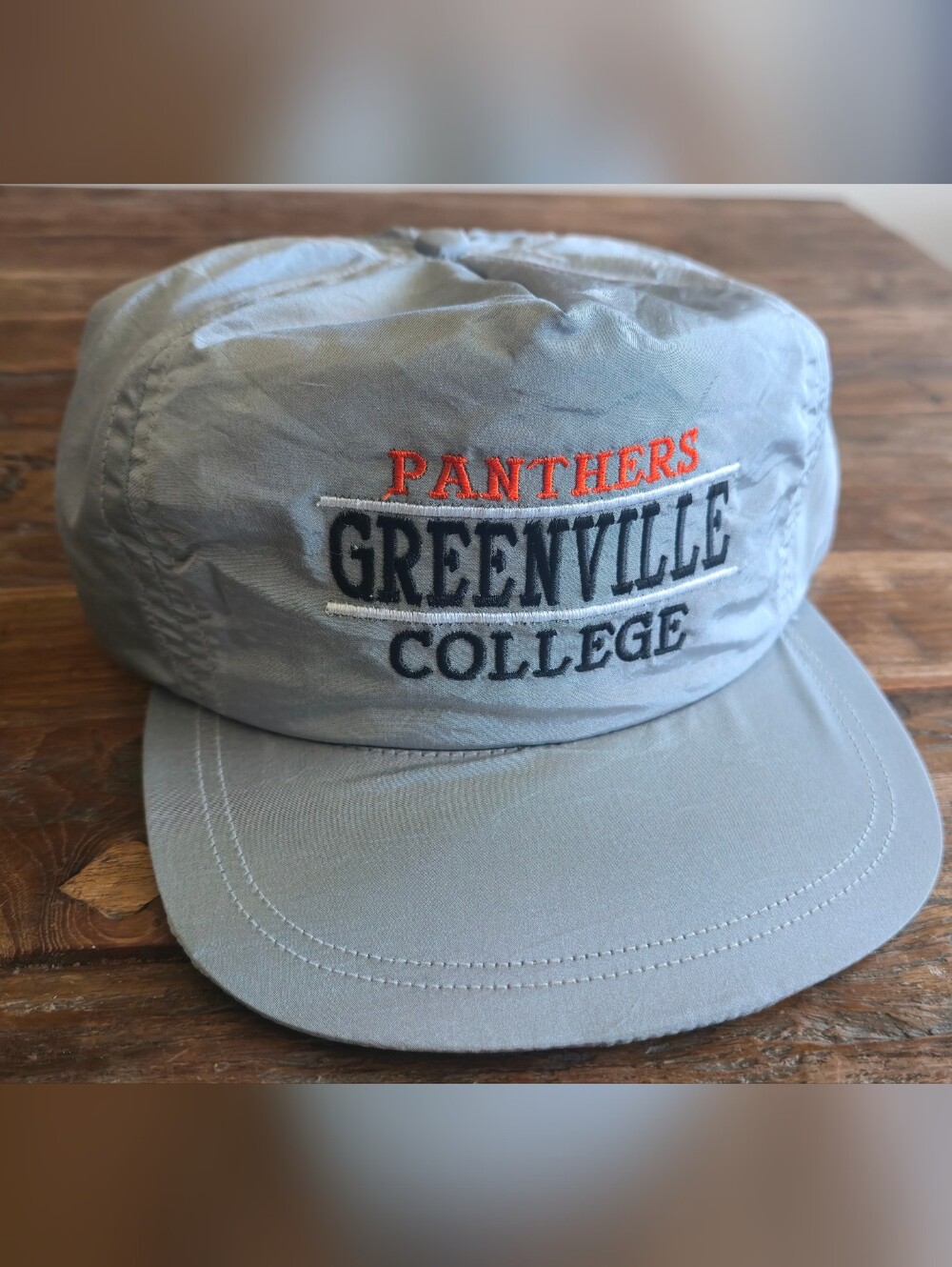 Vintage Hat Greenville College Panthers Gray Logo Cap Snap Back NEW